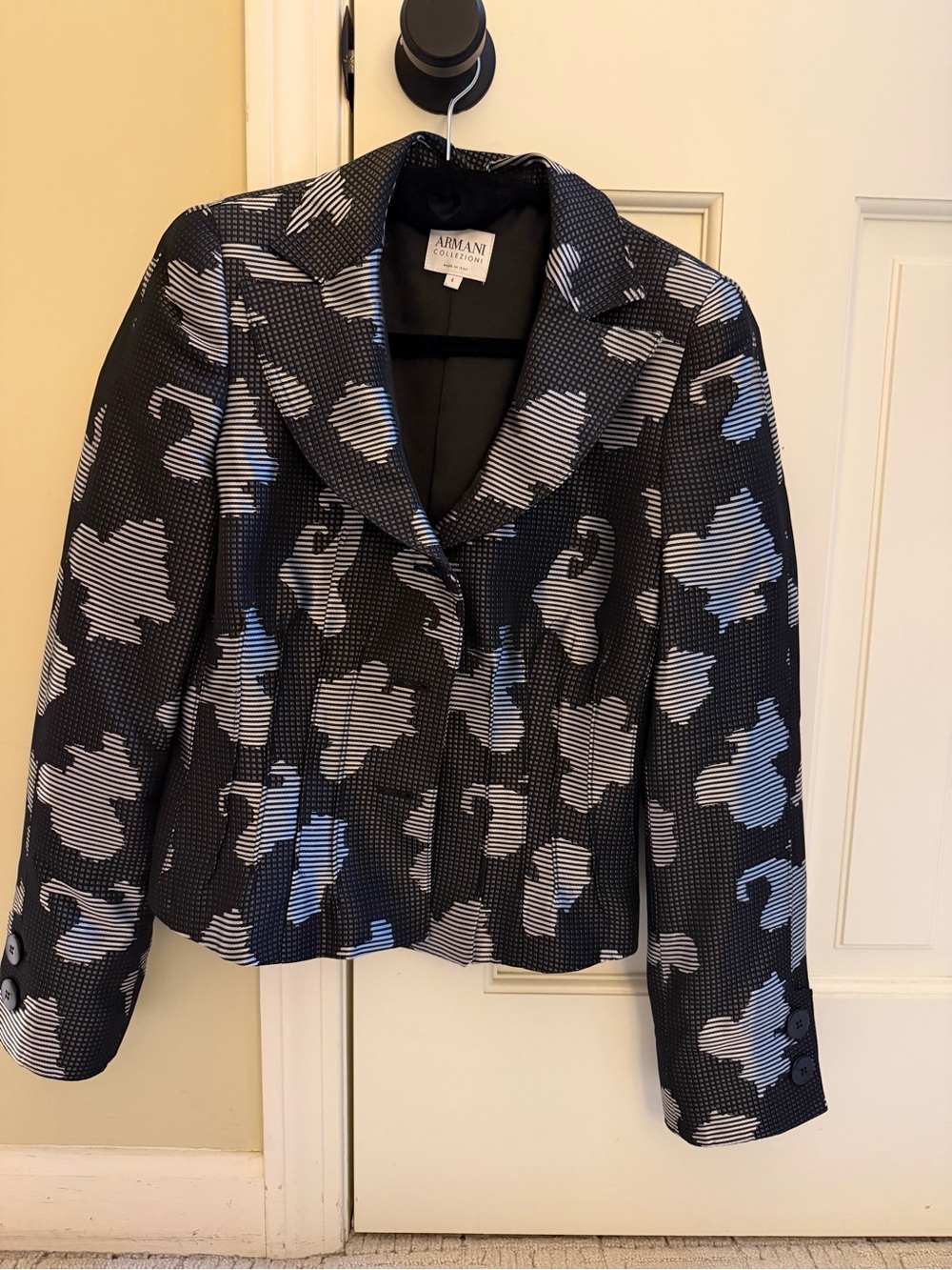 Armani Collezioni Black and White Patterned Women's Blazer